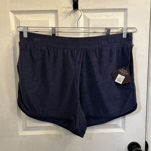 Ava & Viv Womens Plus 1X Navy Terrycloth Pull-On Shorts Stretch NWT Soft